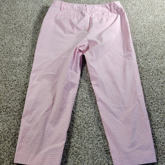 Talbots Pants Womens 10P Petite Pink Plaid Check Perfect Crop Pant - Picture 6 of 7
